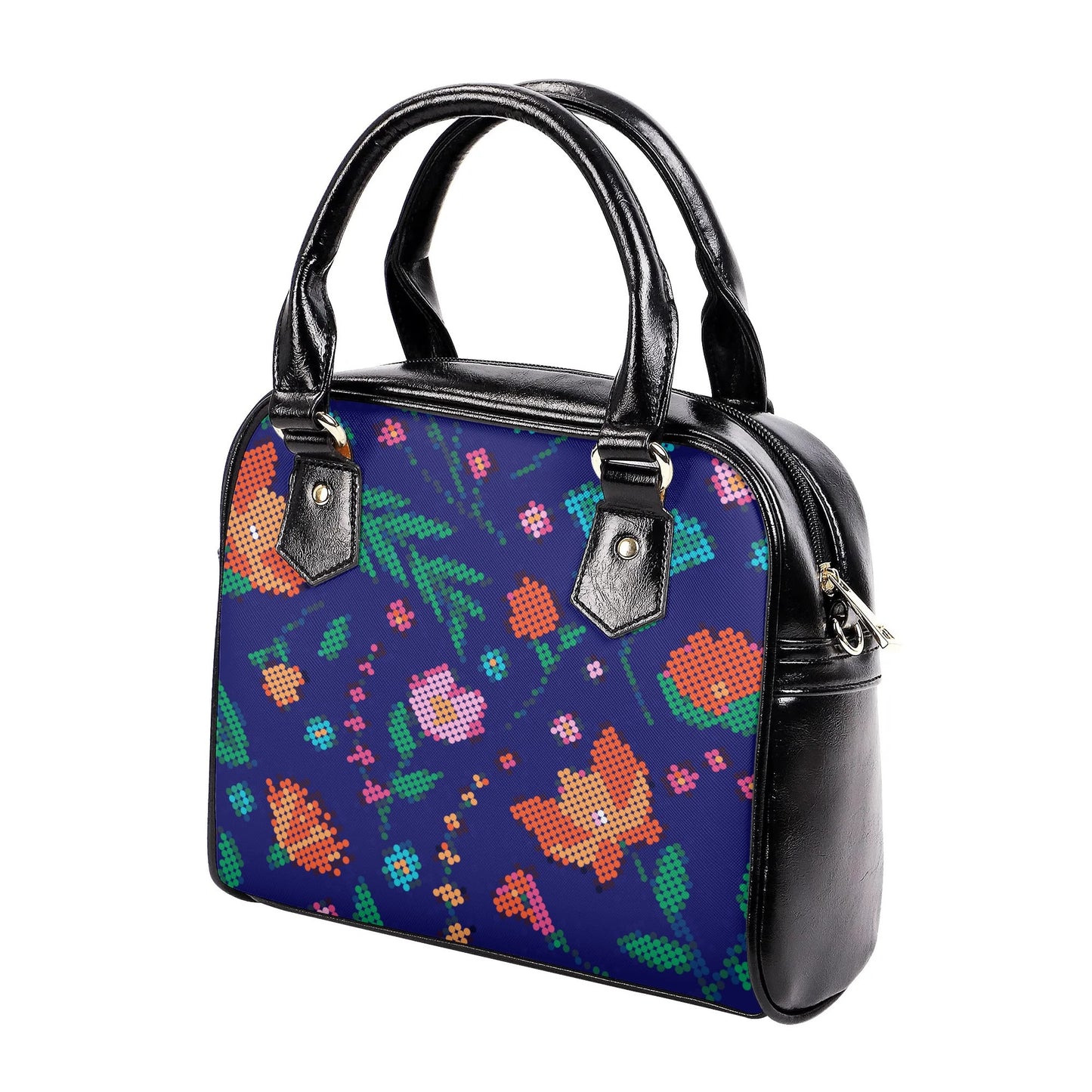 Métis Digital Dotted Floral PU Shoulder Handbag