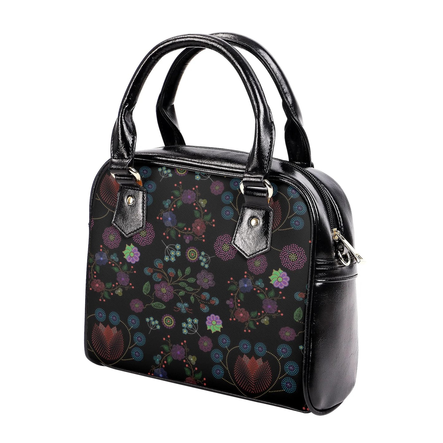 Métis Floral Dotted PU Shoulder Handbag