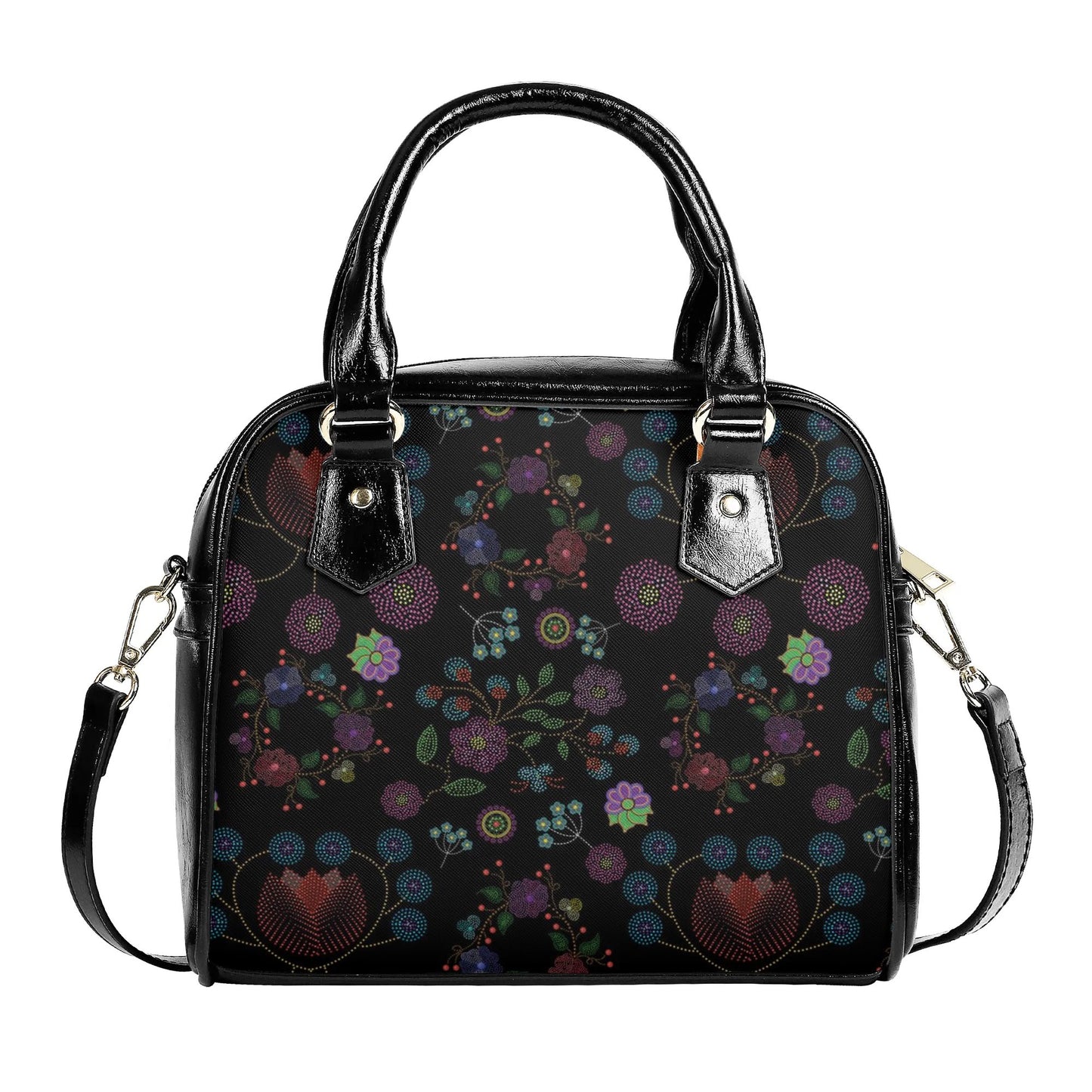 Métis Floral Dotted PU Shoulder Handbag