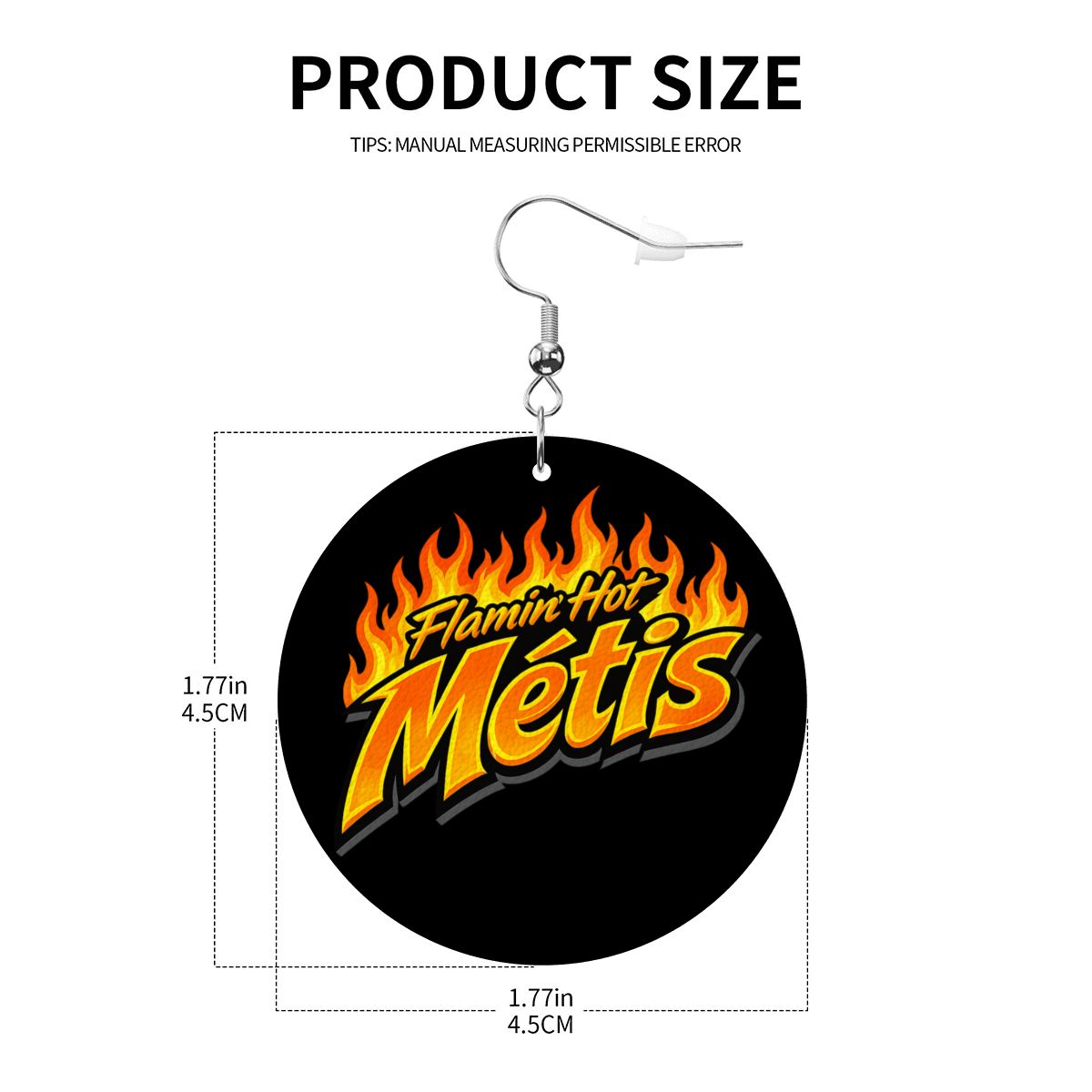 Flamin' Hot Métis Round Leather Earrings