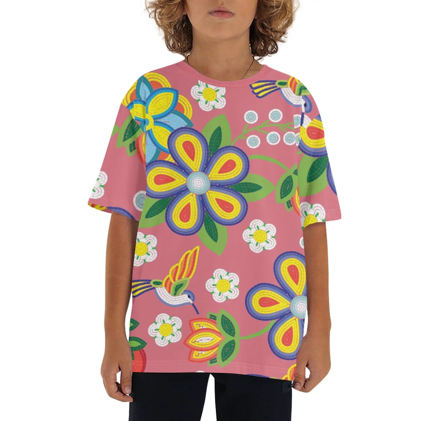 Children's Métis Floral Beaded Loose Fit T-Shirt