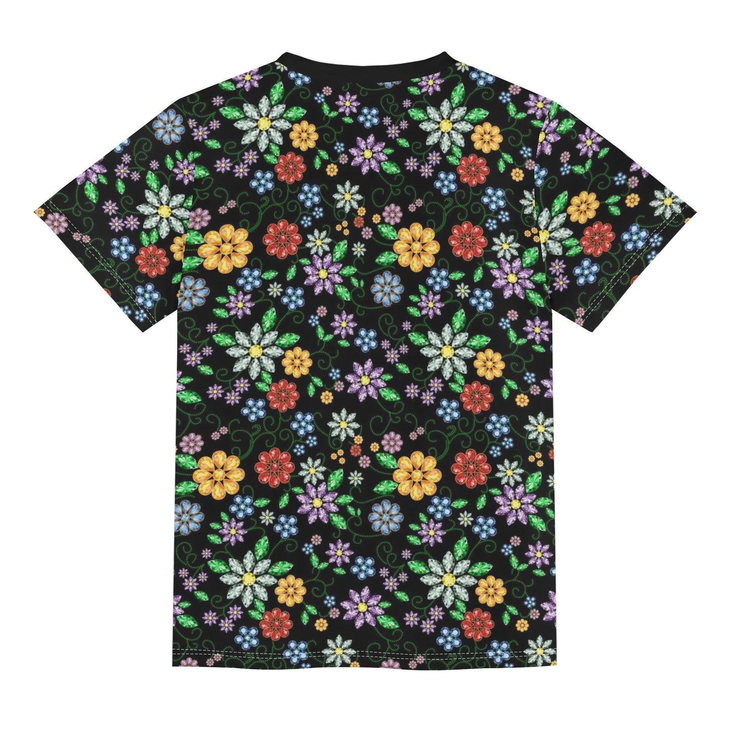 Children's Métis Inspired Floral Beaded Loose Fit T-Shirt