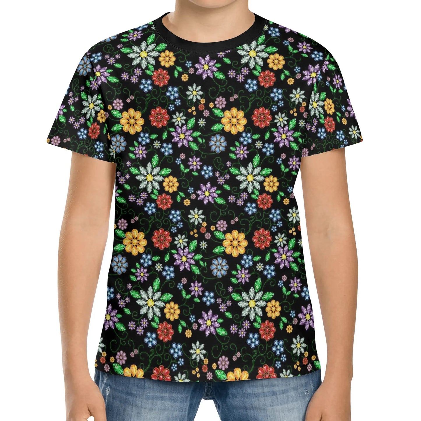 Children's Métis Inspired Floral Beaded Classic T-Shirt