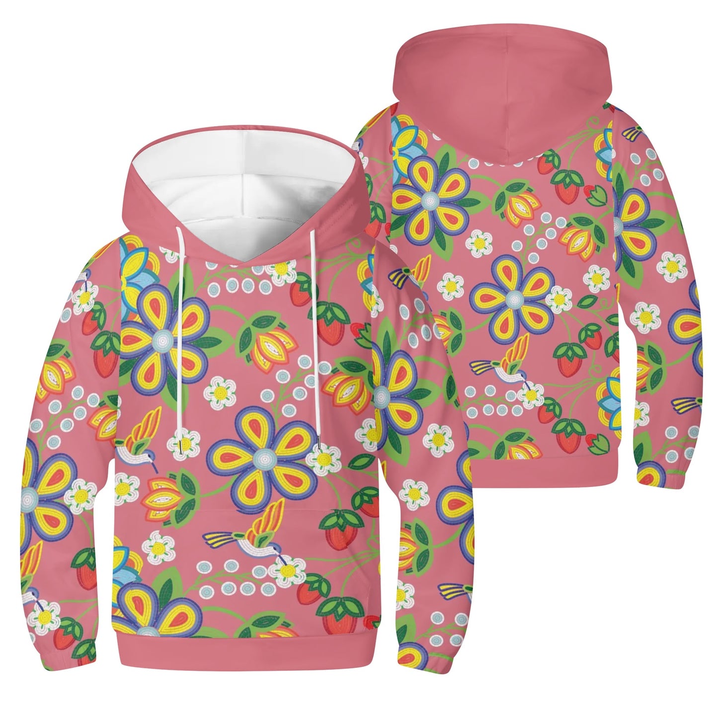 Children's Métis Floral Beaded Lightweight Pullover Hoodie