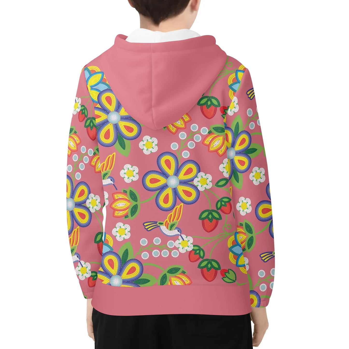 Children's Métis Floral Beaded Lightweight Pullover Hoodie