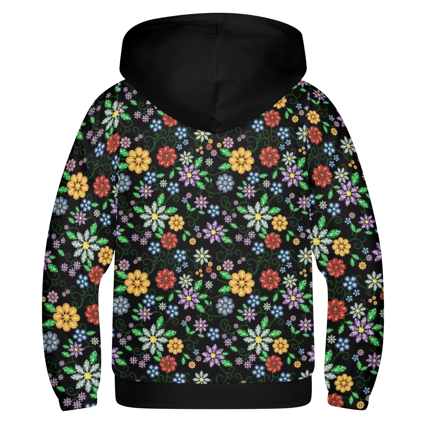 Children's Métis Inspired Floral Beaded Lightweight Pullover Hoodie