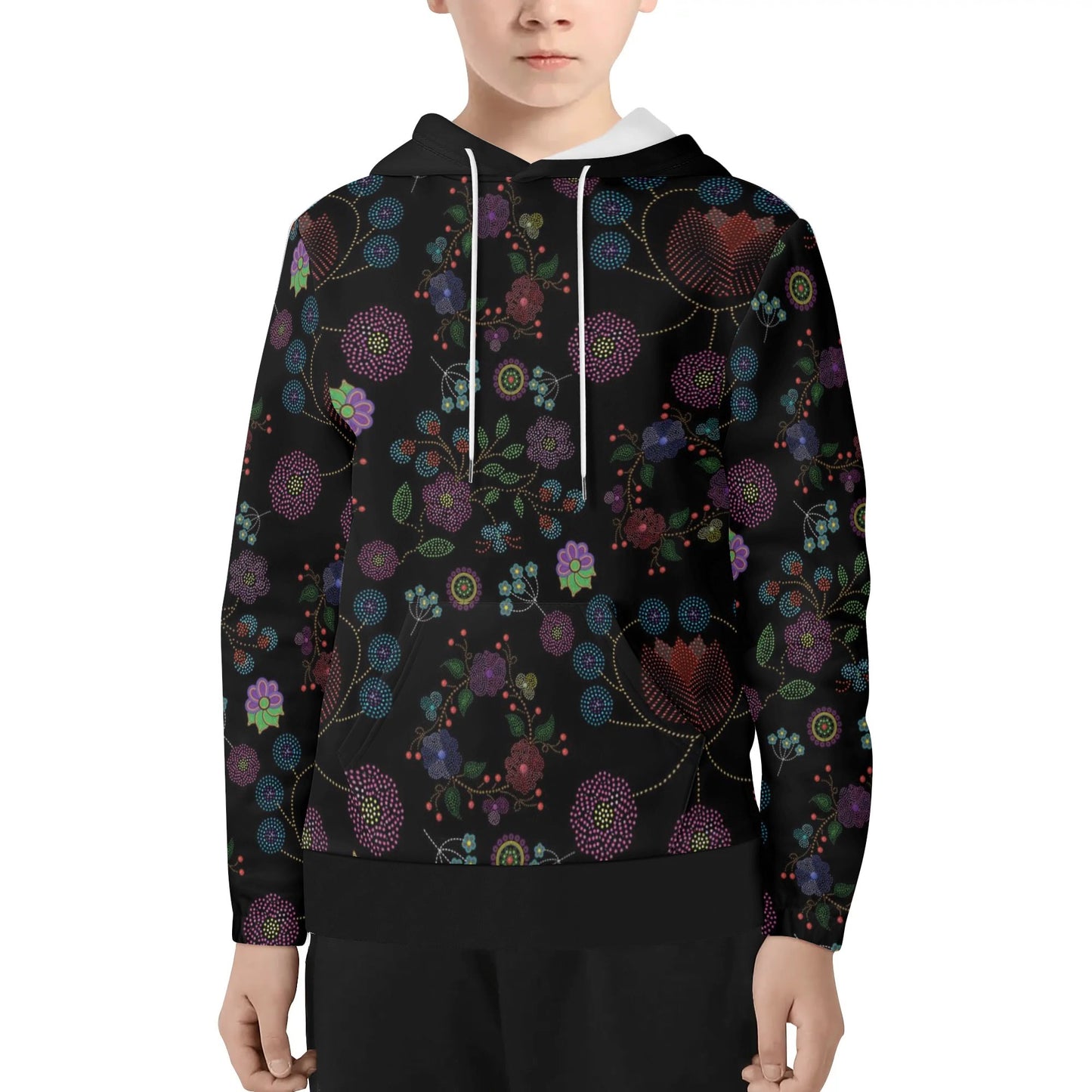 Children's Métis Floral Dotted Lightweight Pullover Hoodie