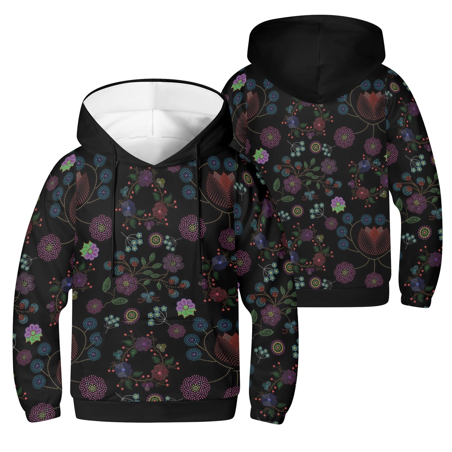 Children's Métis Floral Dotted Lightweight Pullover Hoodie