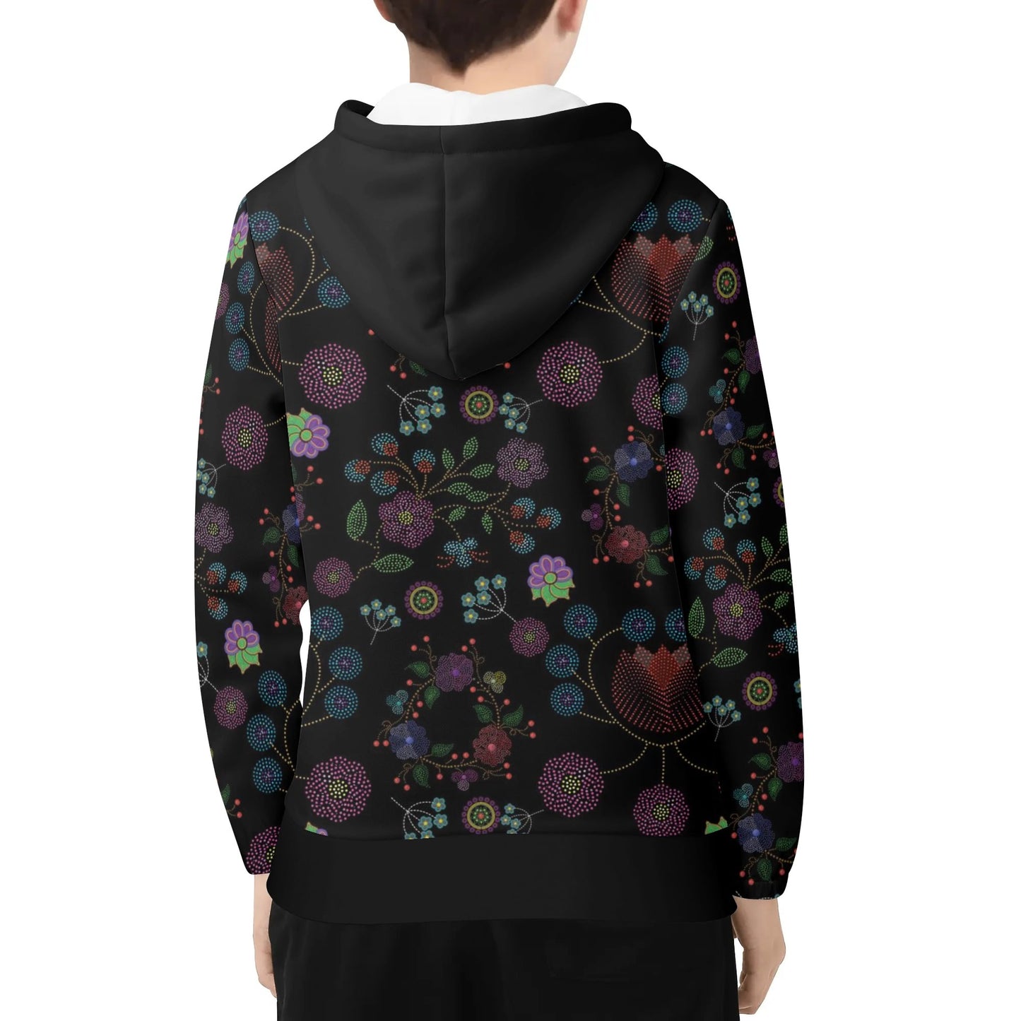 Children's Métis Floral Dotted Lightweight Pullover Hoodie