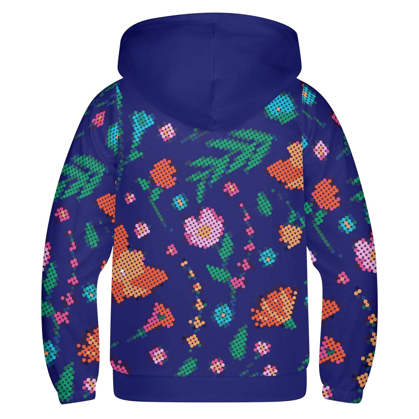 Childrens Métis Digital Dotted Floral Lightweight Zip Hoodie