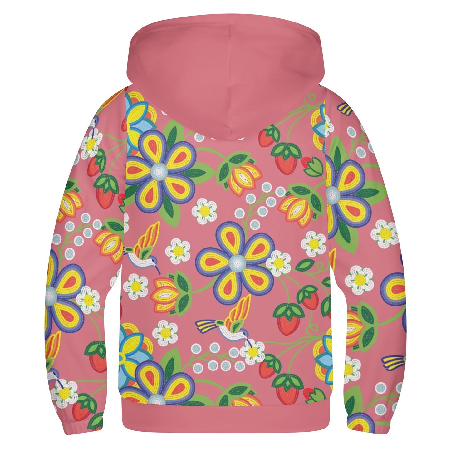 Children's Métis Floral Beaded Lightweight Zip Hoodie