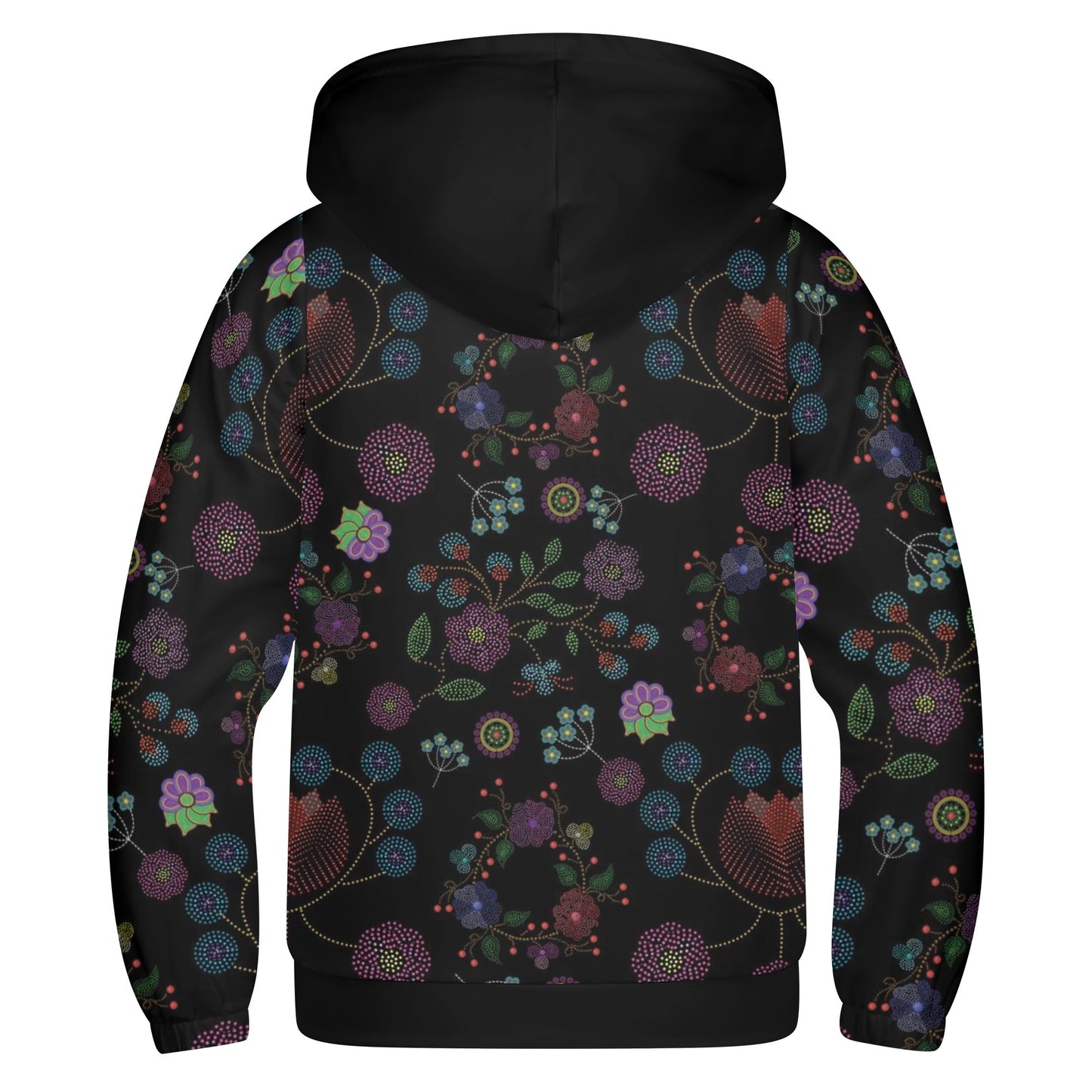 Childrens Métis Floral Dotted Lightweight Zip Hoodie