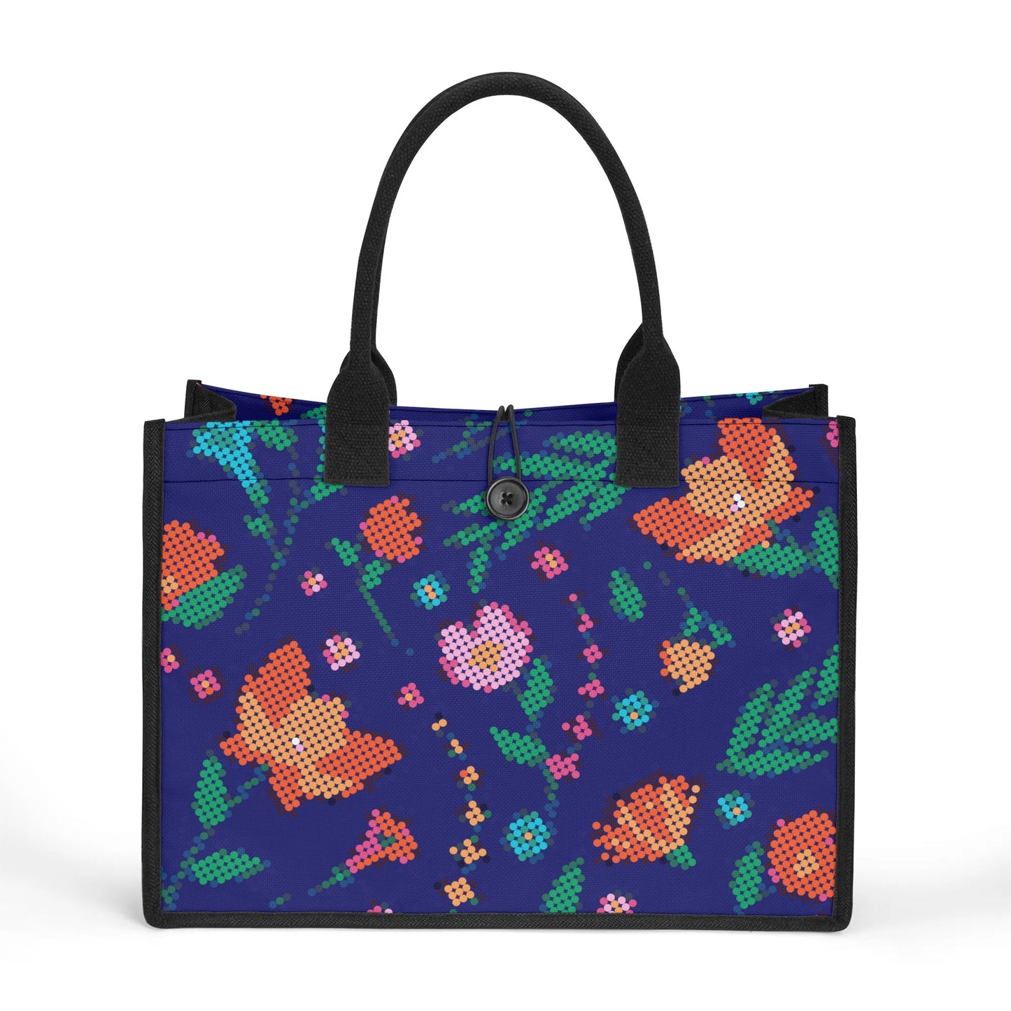 Métis Digital Dotted Floral Premium Canvas Tote Bag