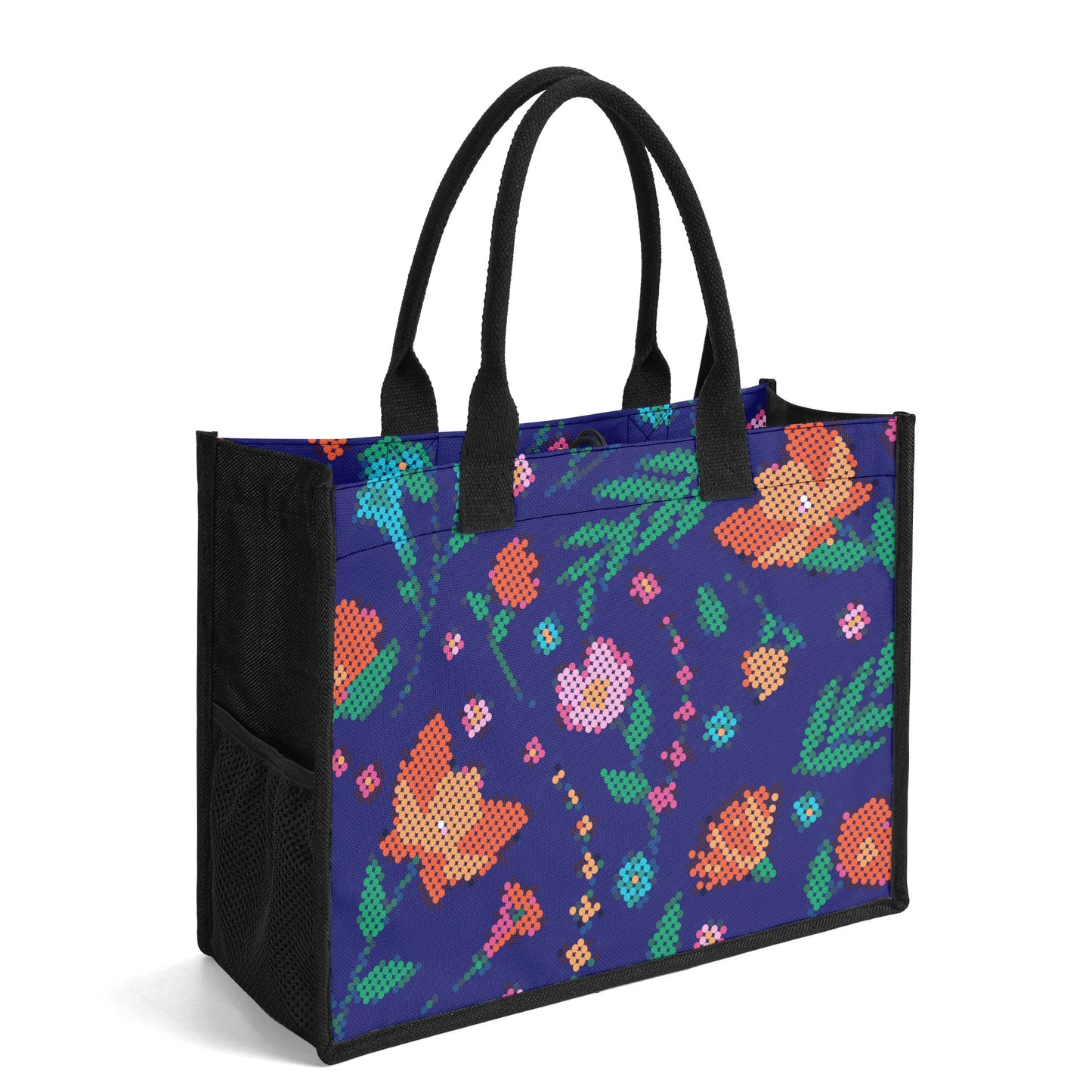 Métis Digital Dotted Floral Premium Canvas Tote Bag