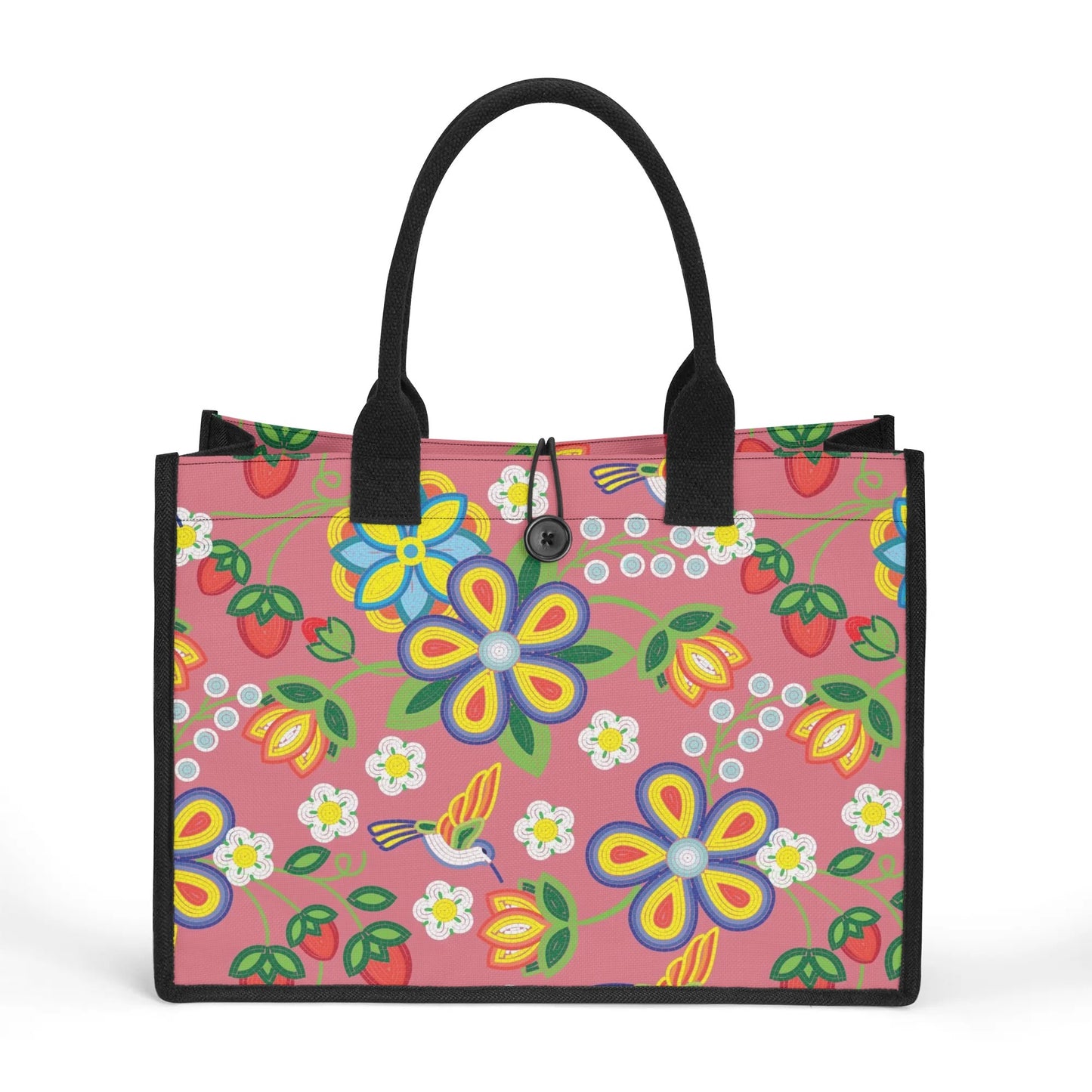 Métis Floral Beaded Premium Canvas Tote Bag