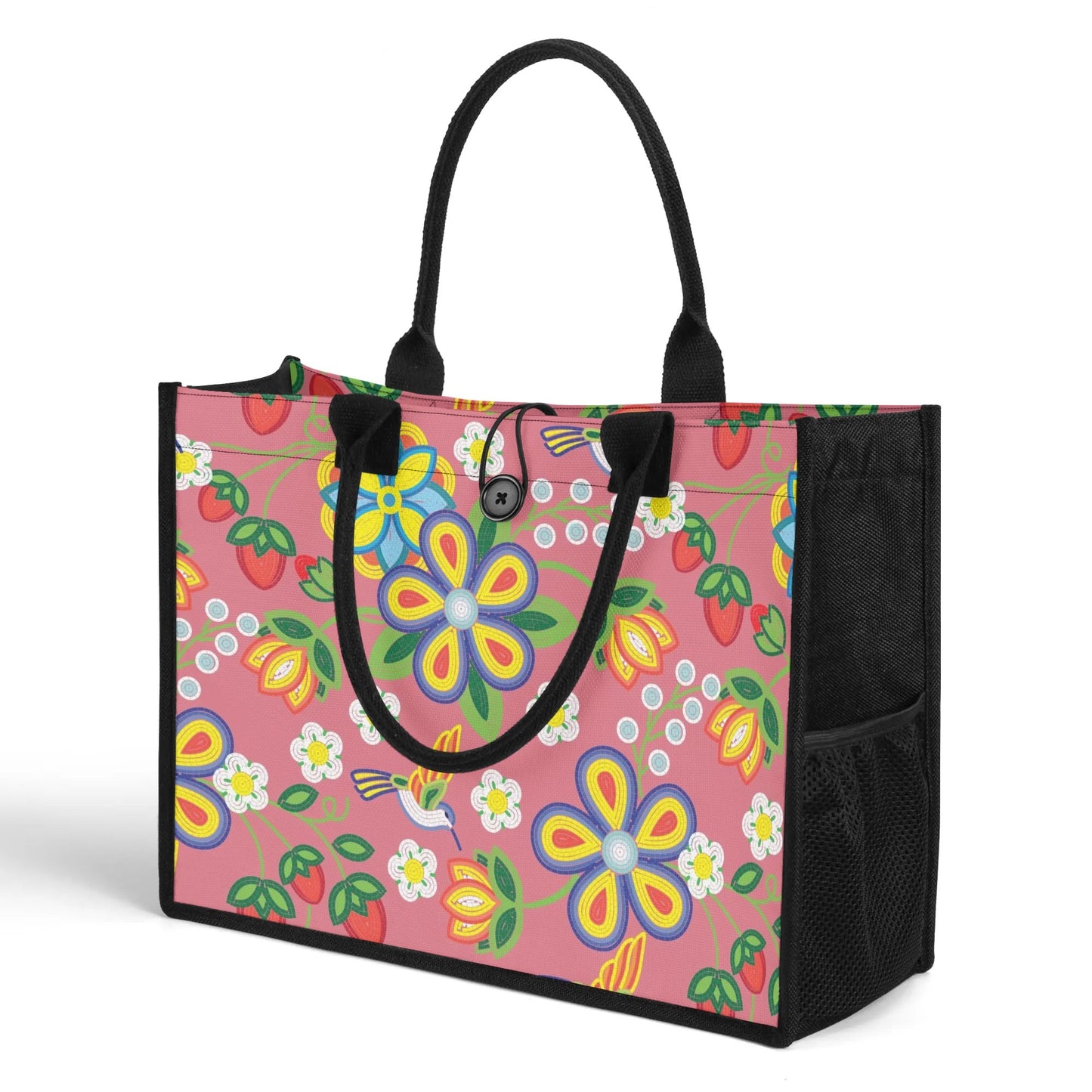 Métis Floral Beaded Premium Canvas Tote Bag