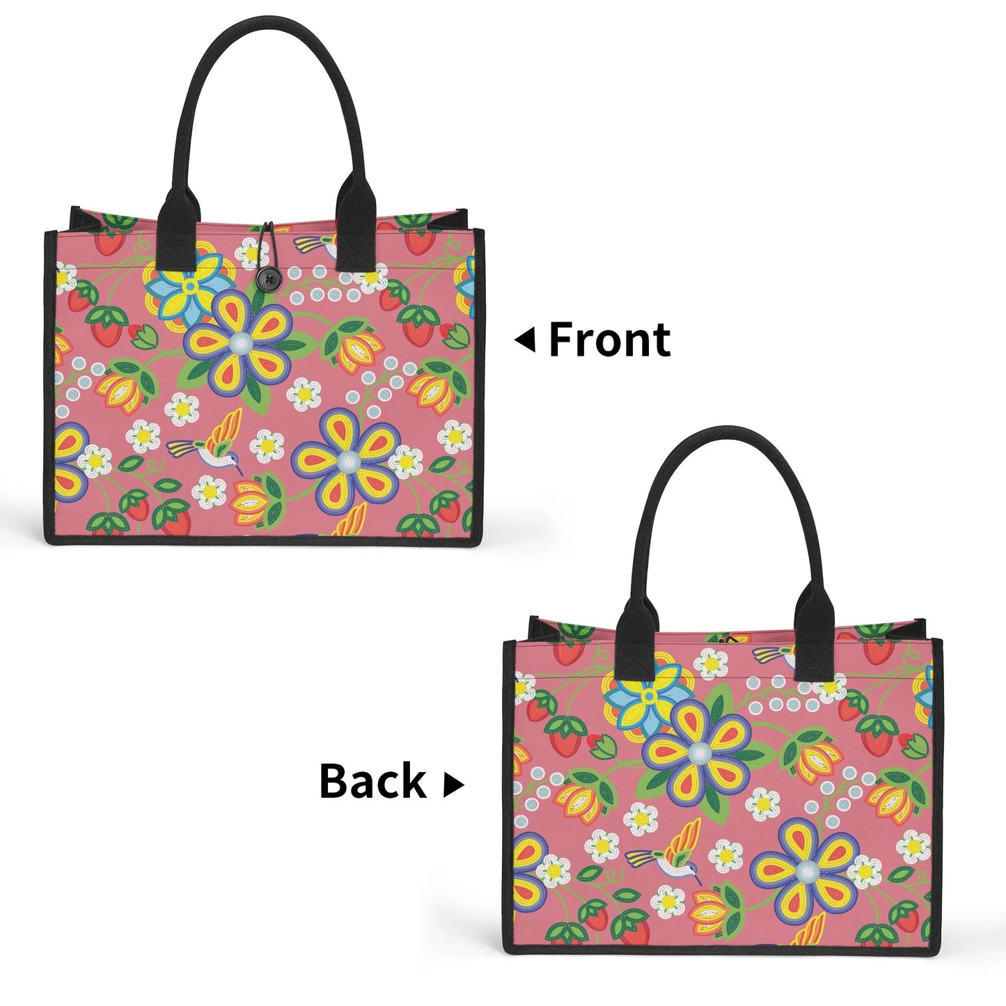 Métis Floral Beaded Premium Canvas Tote Bag