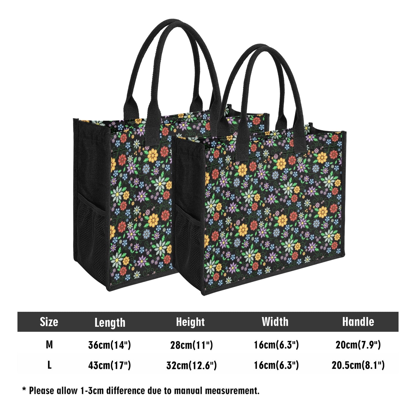 Métis Inspired Floral Beaded Premium Canvas Tote Bag