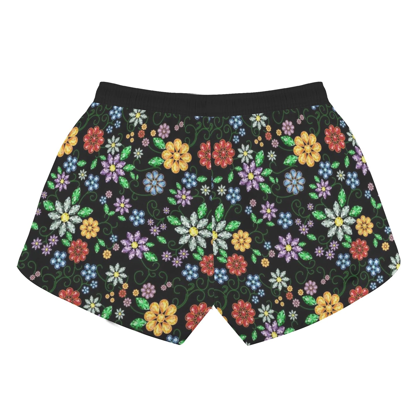 Women's Métis Inspired Floral Beaded Beach Shorts