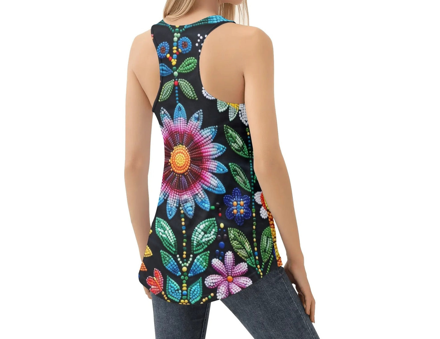 Women's Summer Flower Beaded Tank Top