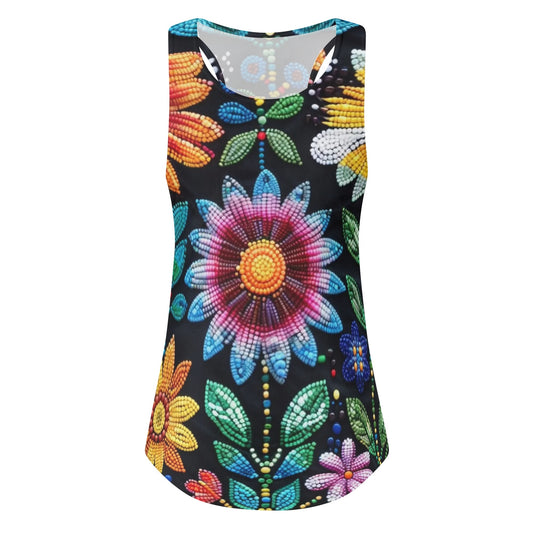 Women's Summer Flower Beaded Tank Top