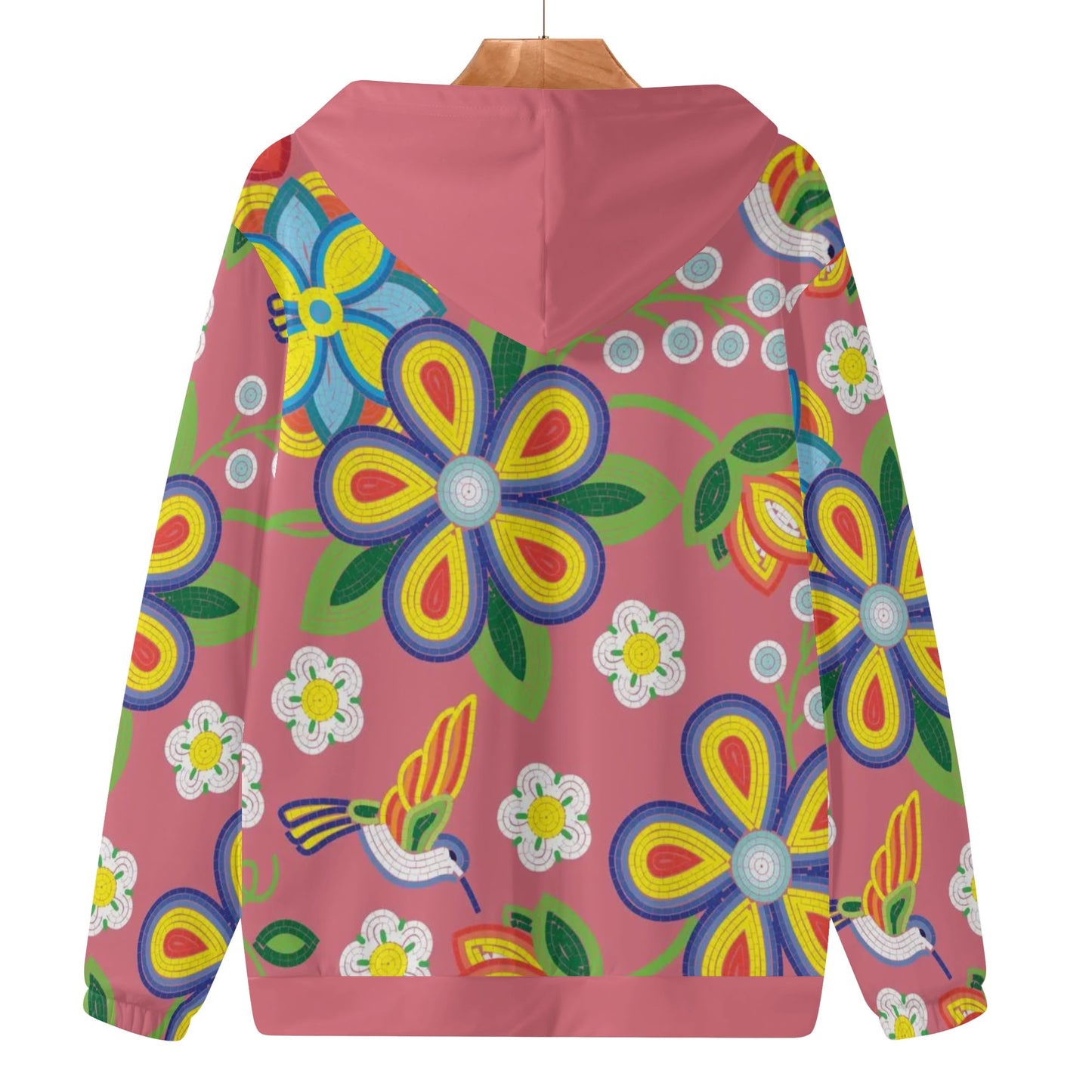 Women's Métis Floral Beaded Zipper Hoodie