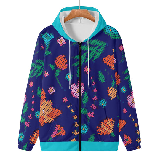 Women's Métis Digital Dotted Floral Zipper Hoodie