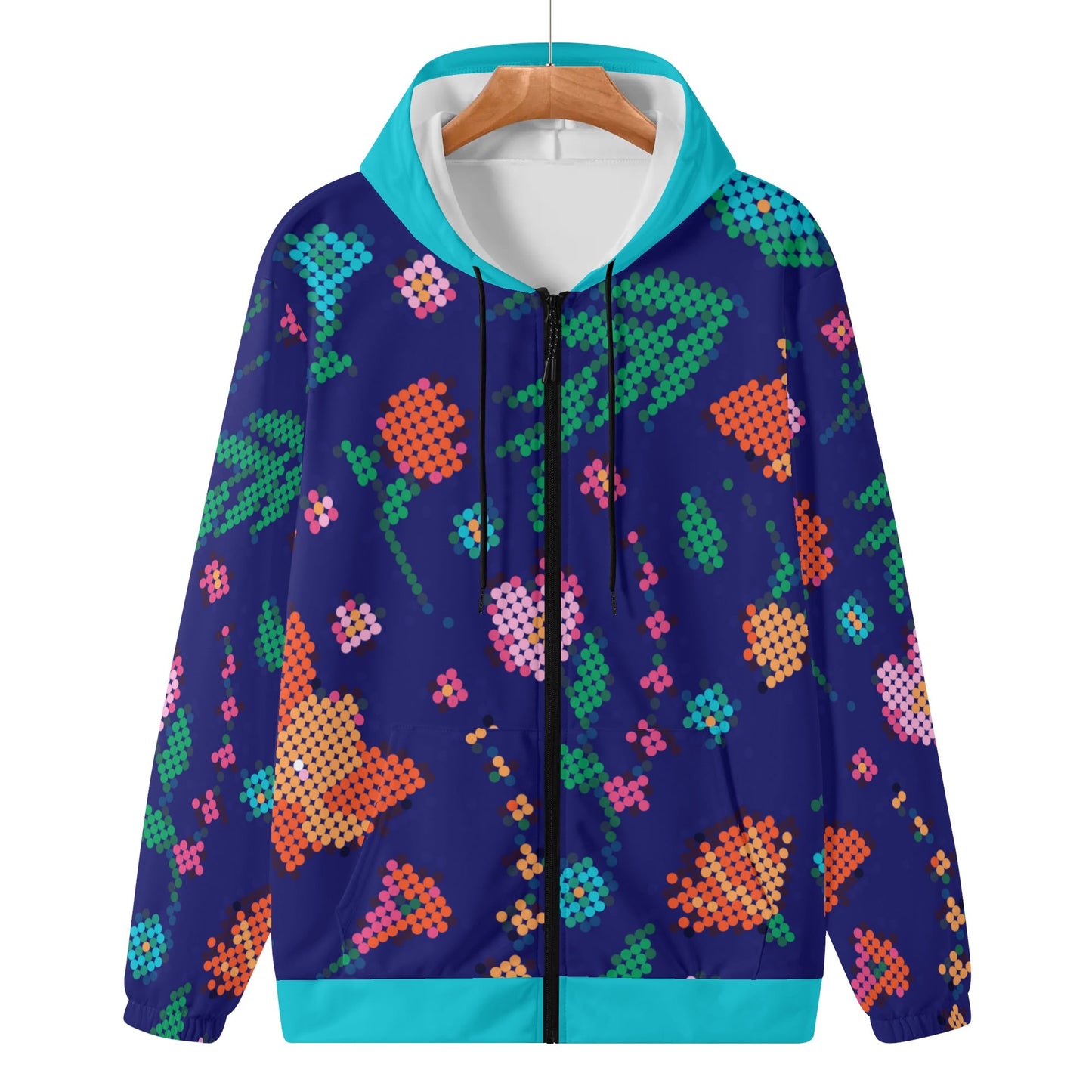 Women's Métis Digital Dotted Floral Zipper Hoodie