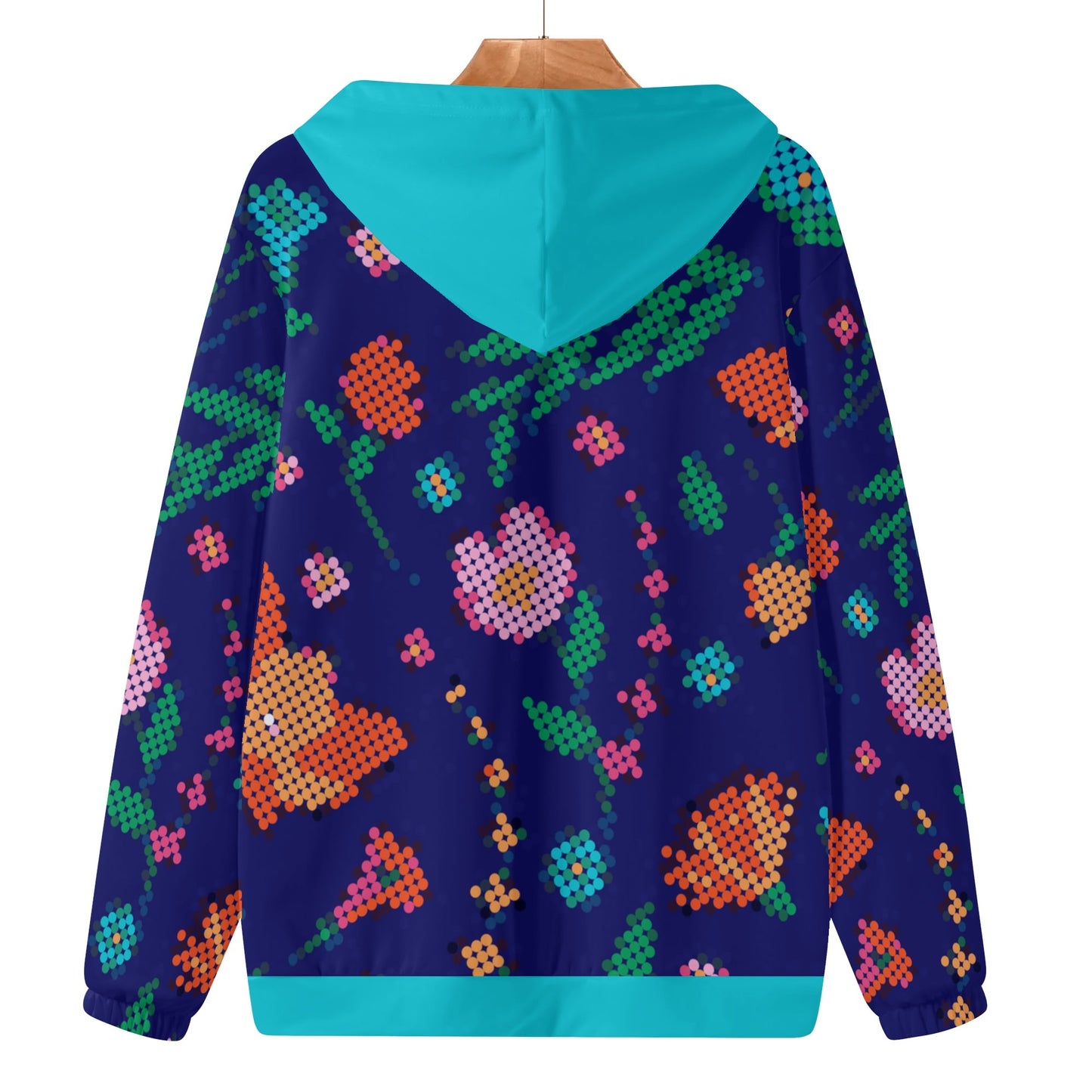 Women's Métis Digital Dotted Floral Zipper Hoodie