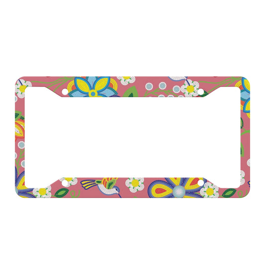 Métis Floral Beaded License Plate Frame