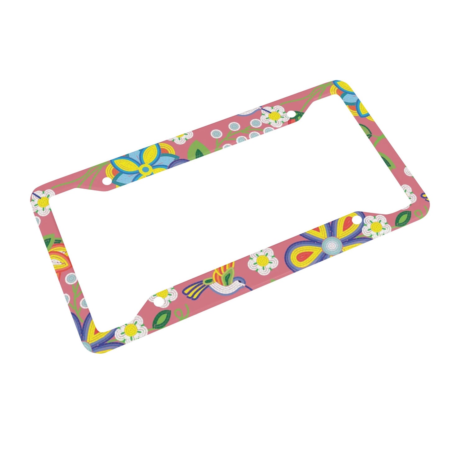 Métis Floral Beaded License Plate Frame