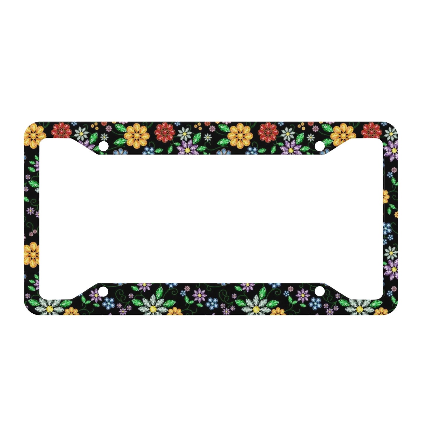 Métis Inspired Floral Beaded License Plate Frame