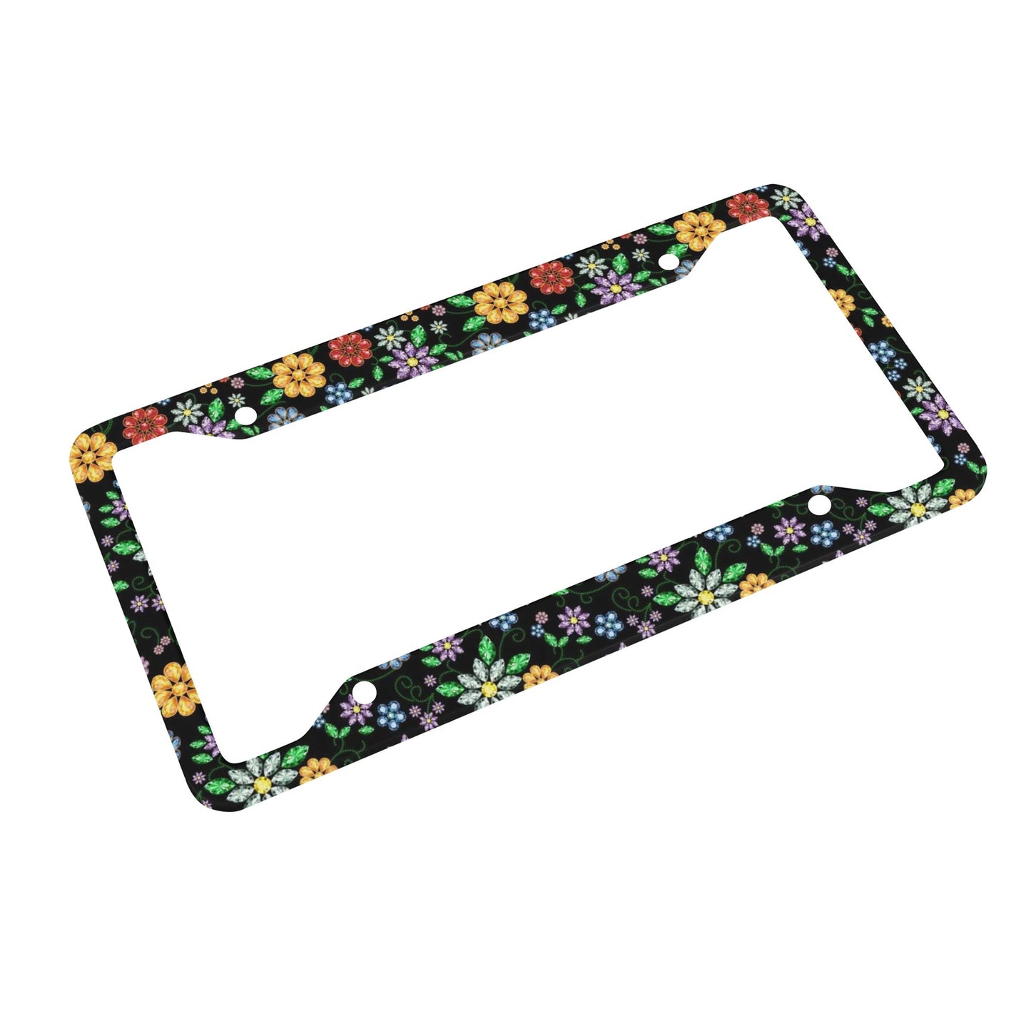 Métis Inspired Floral Beaded License Plate Frame