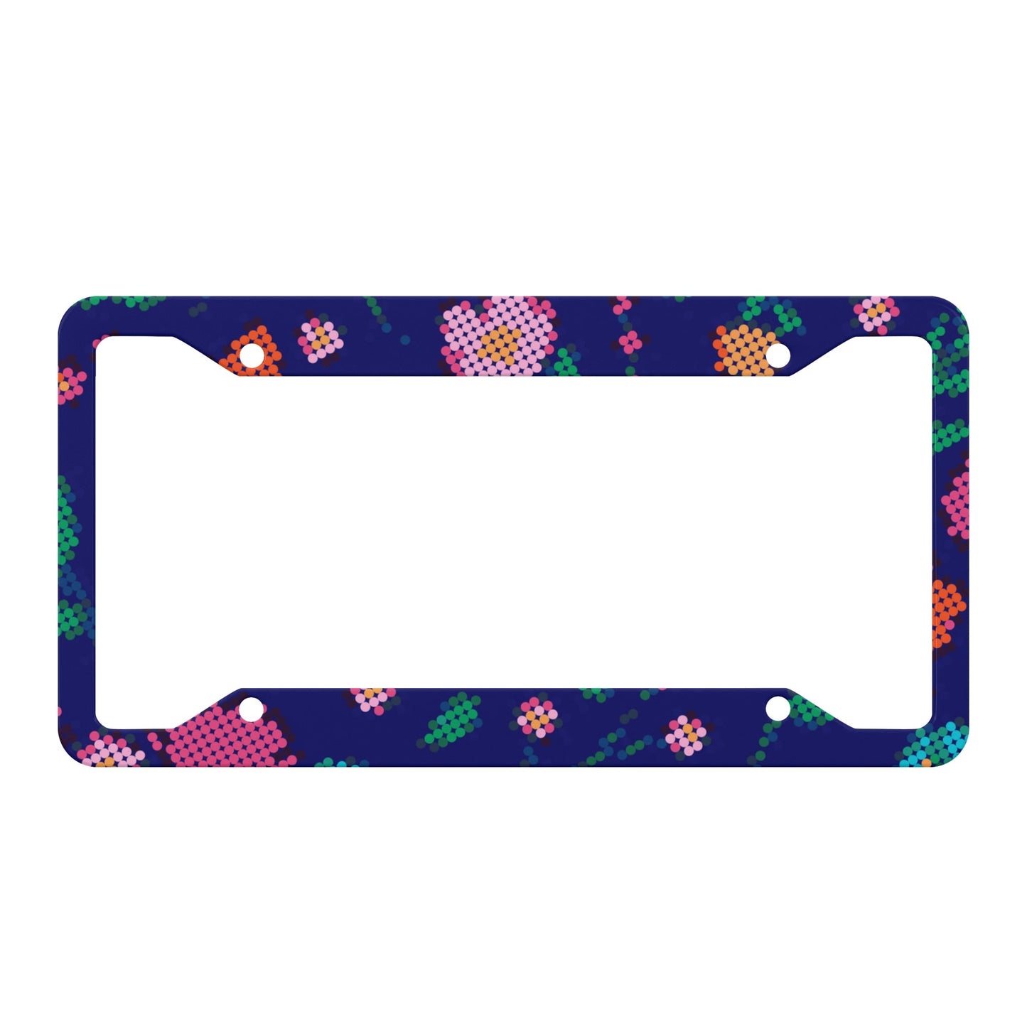 Métis Digital Dotted Floral License Plate Frame