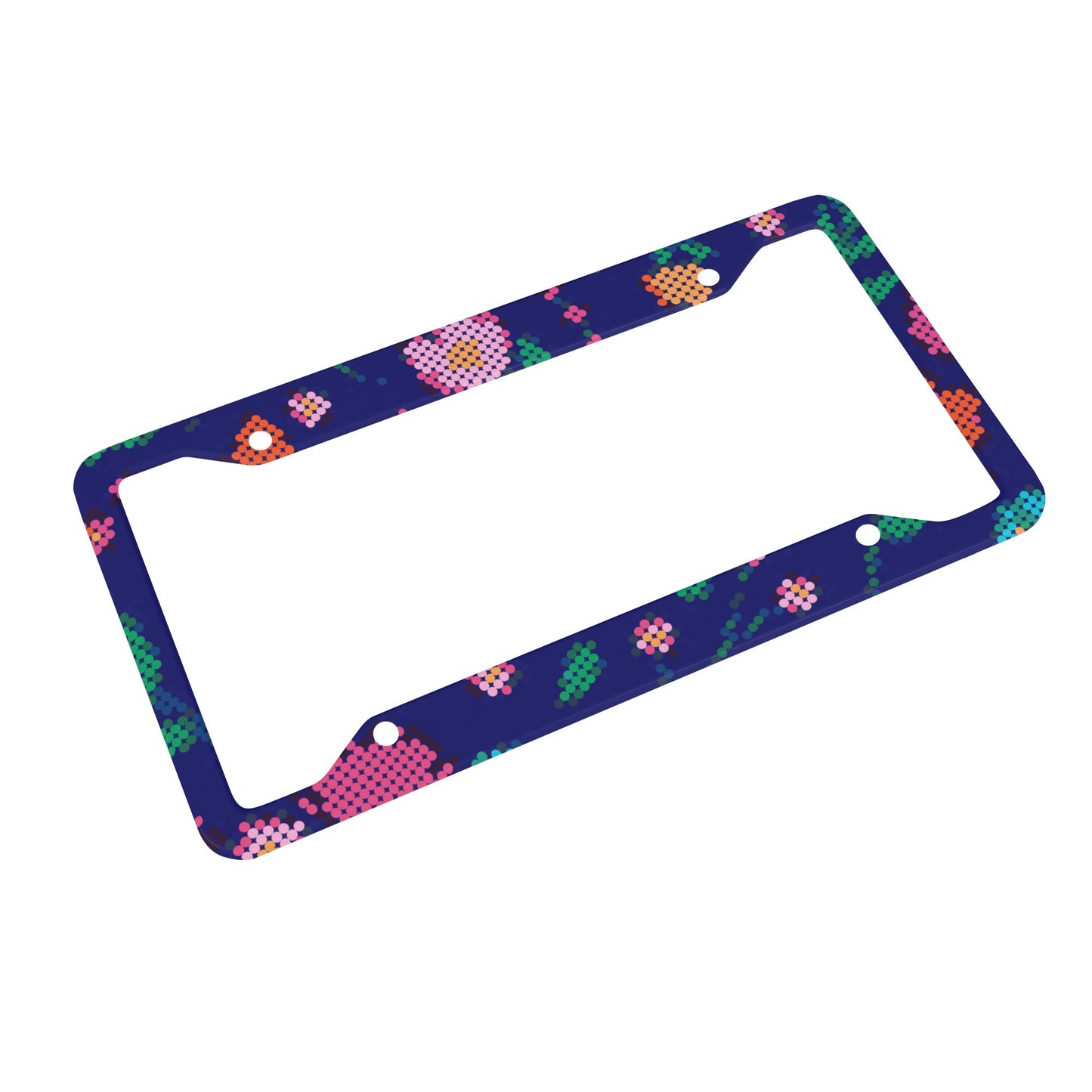 Métis Digital Dotted Floral License Plate Frame