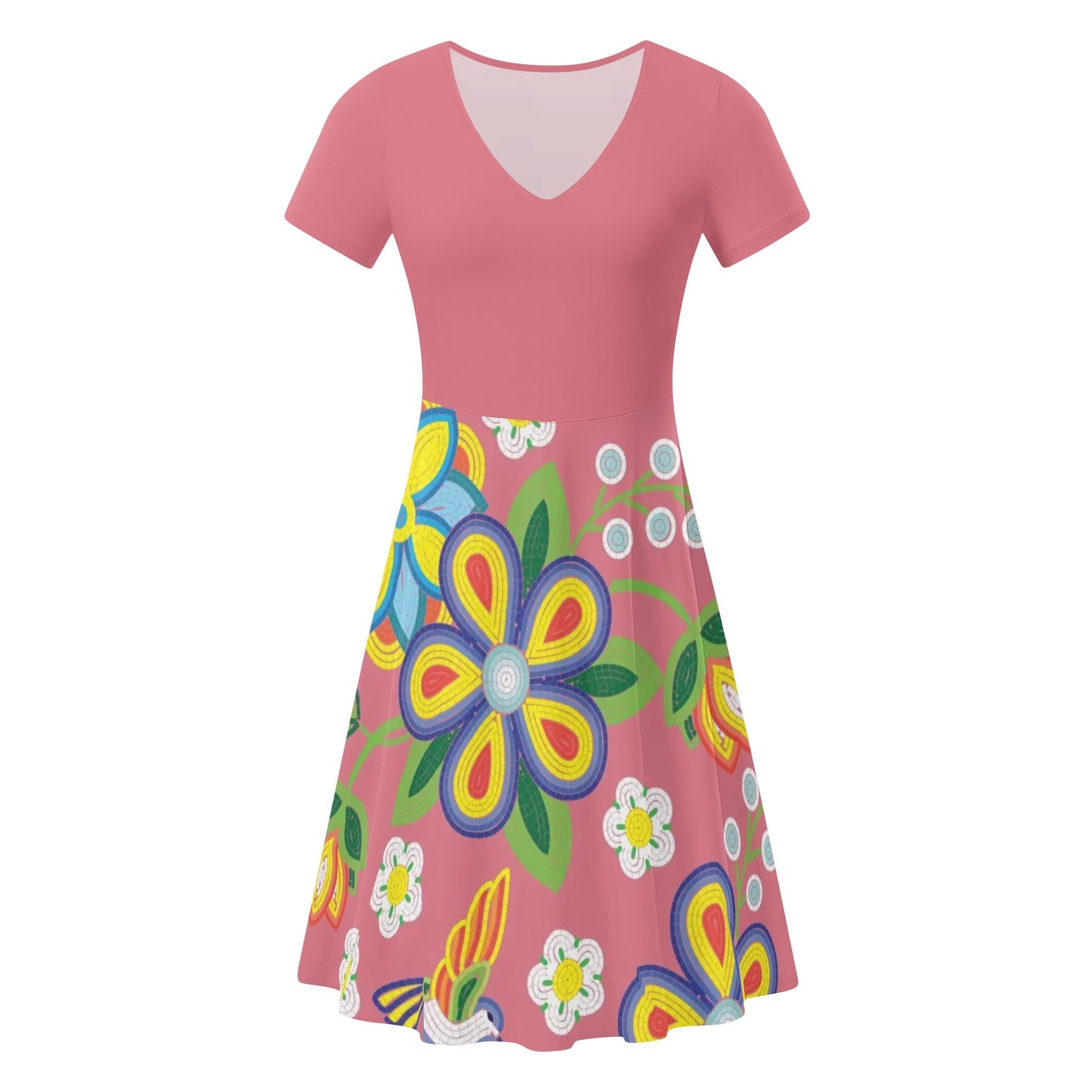 Women's Métis Floral Beaded Pink Summer Dress