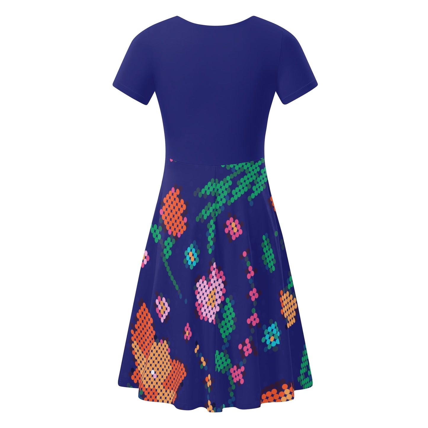 Women's Métis Digital Dotted Floral Navy Summer Dress