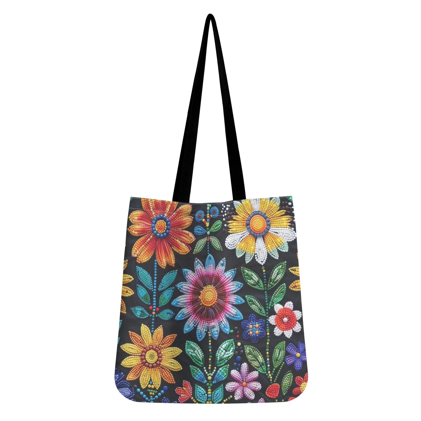 Summer Flower Beaded Tote Bag