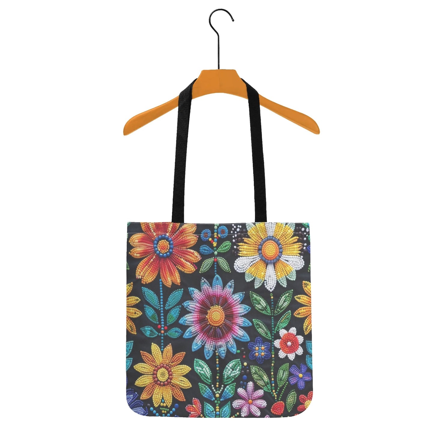 Summer Flower Beaded Tote Bag