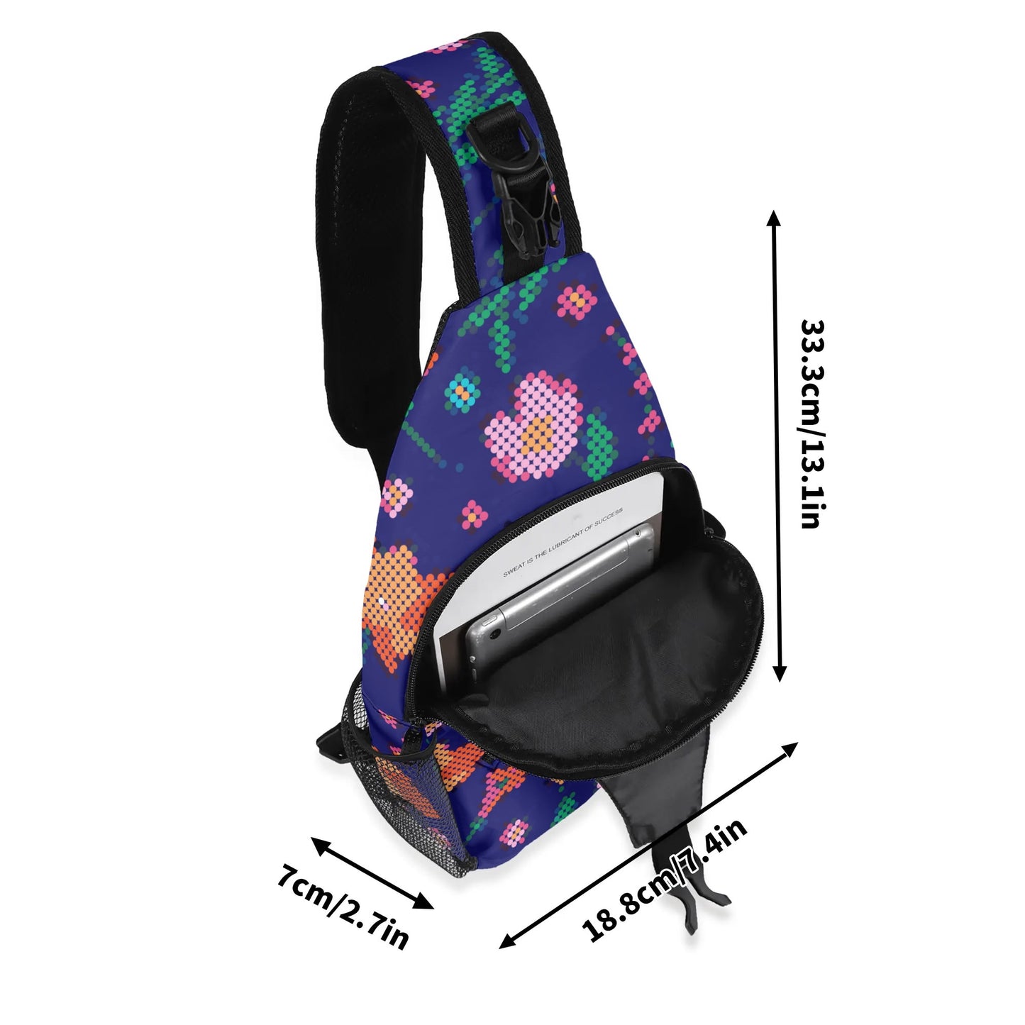 Métis Digital Dotted Floral Crossbody Chest Bag