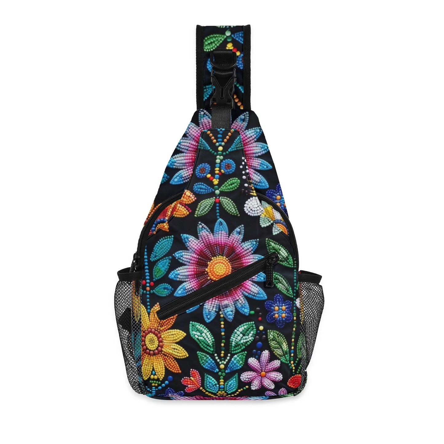 Summer Flower Beaded Crossbody Chest Bag