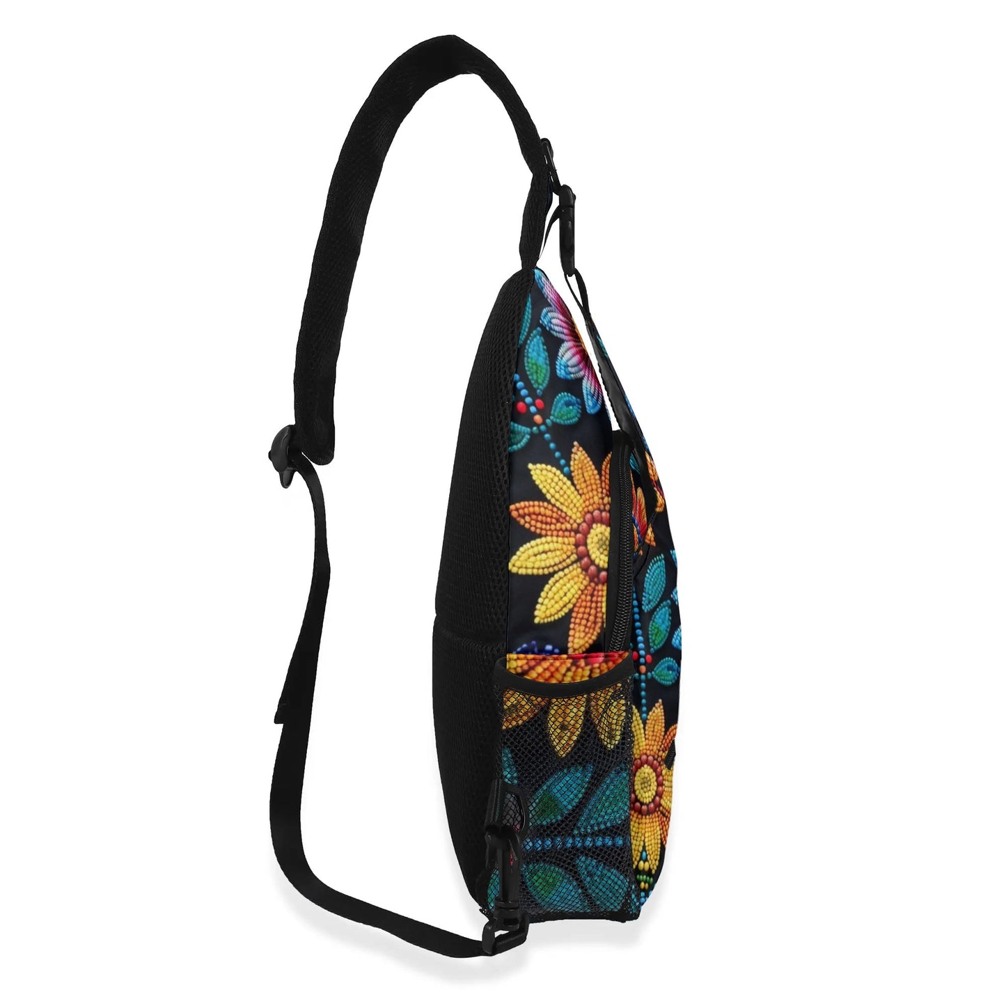 Summer Flower Beaded Crossbody Chest Bag