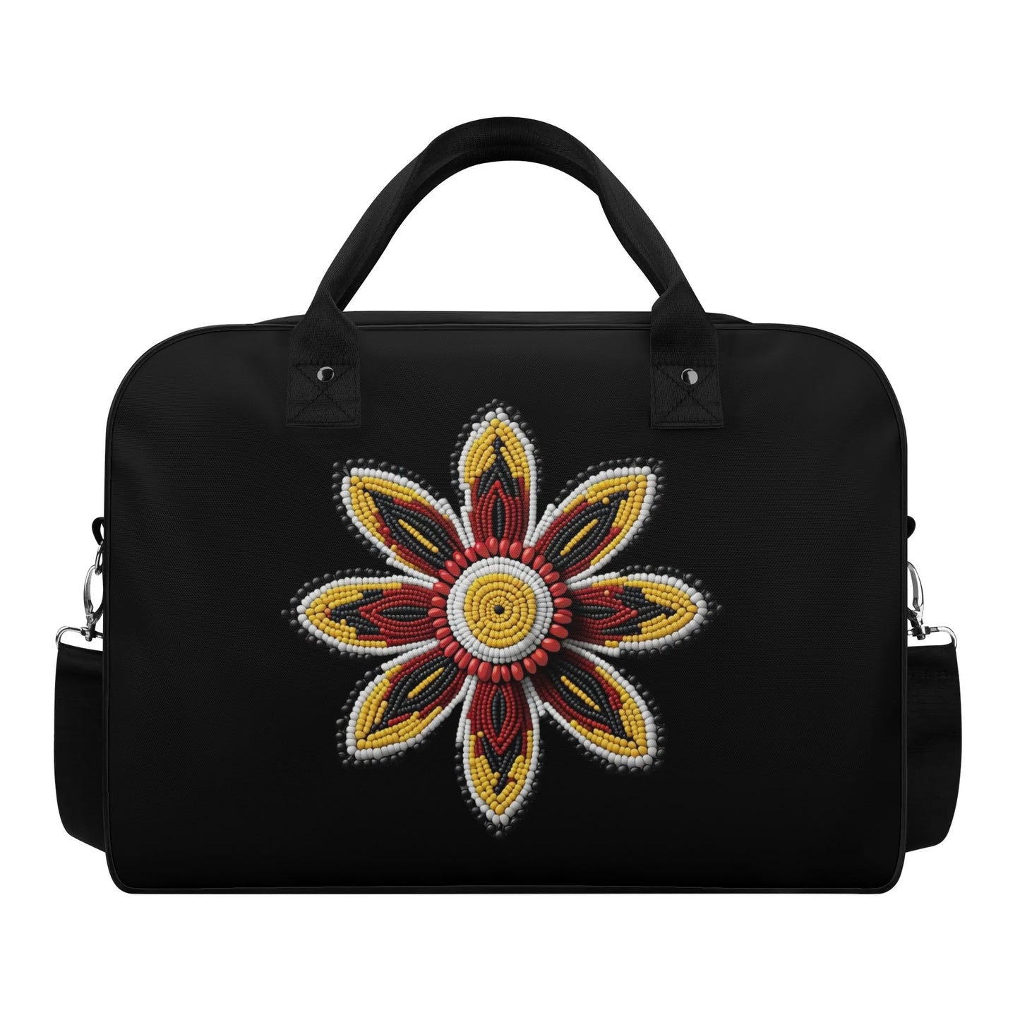 Red Beaded Flower Holdall Bag