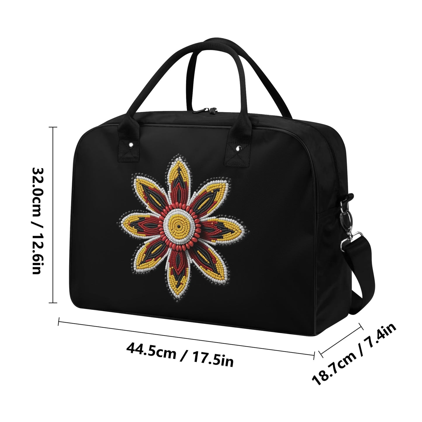 Red Beaded Flower Holdall Bag