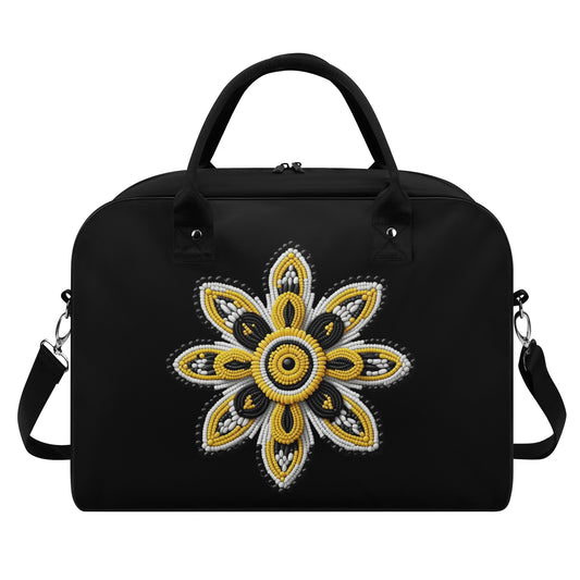 Yellow Beaded Flower Holdall Bag