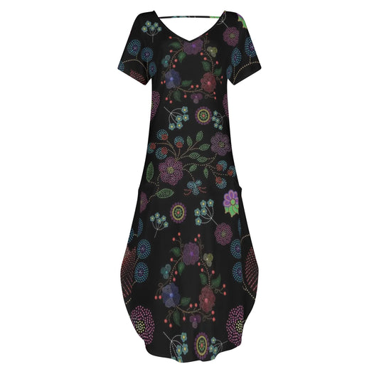 Women's Métis Floral Dotted Long Draped Dress