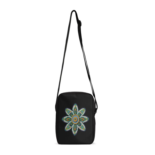 Green Beaded Flower Cross Body Bag