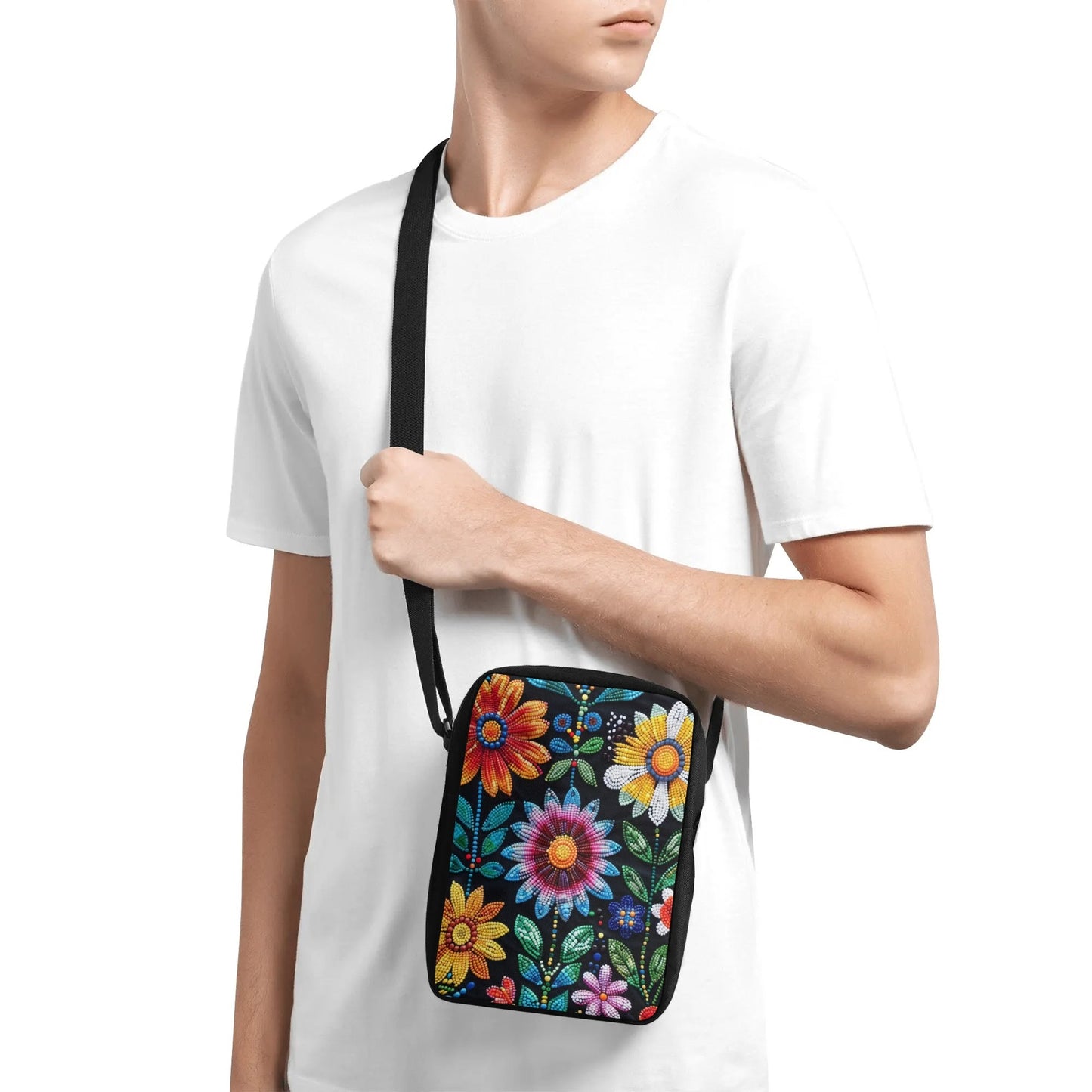 Summer Flower Beaded Cross Body Bag