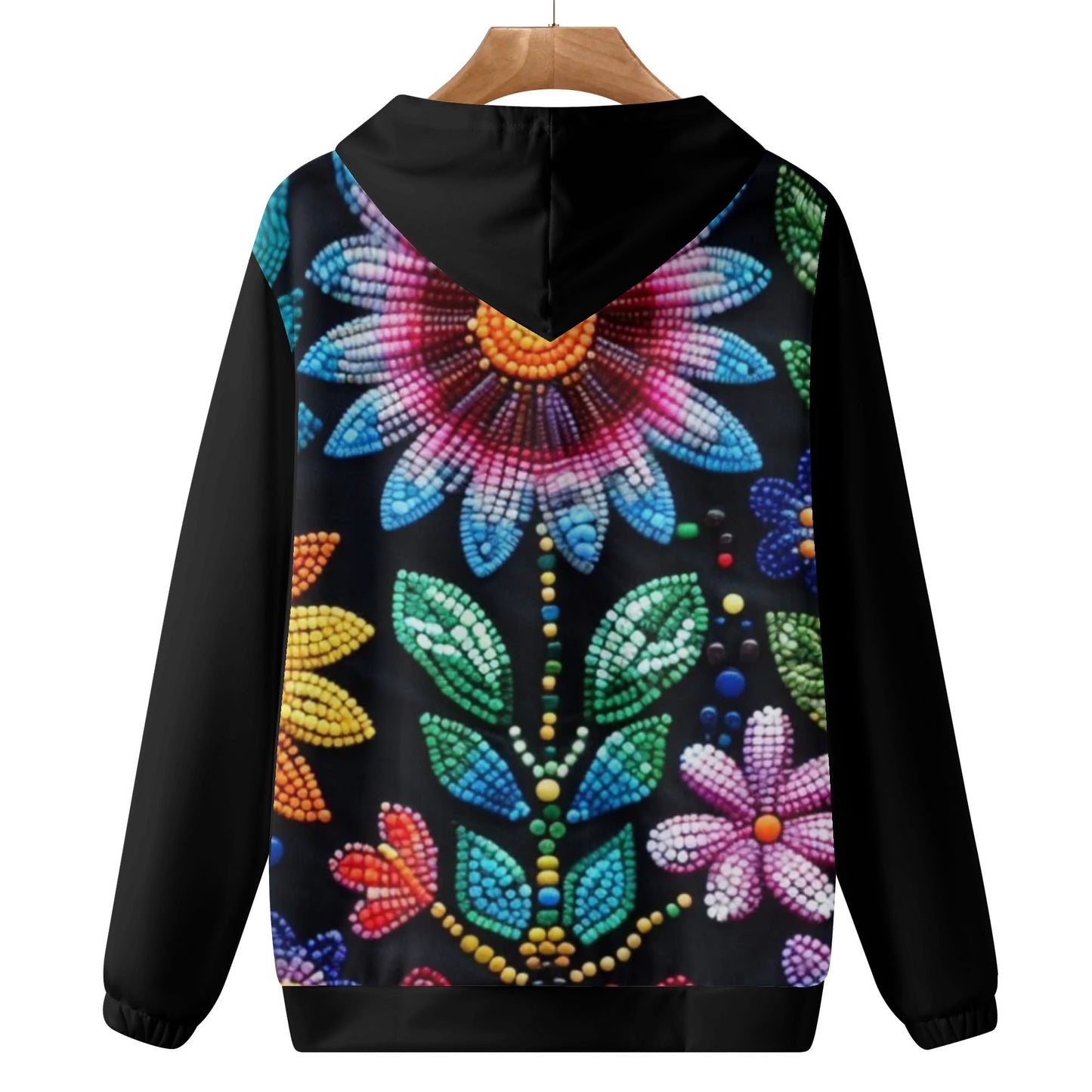 Women's Summer Flower Beaded Pullover Hoodie