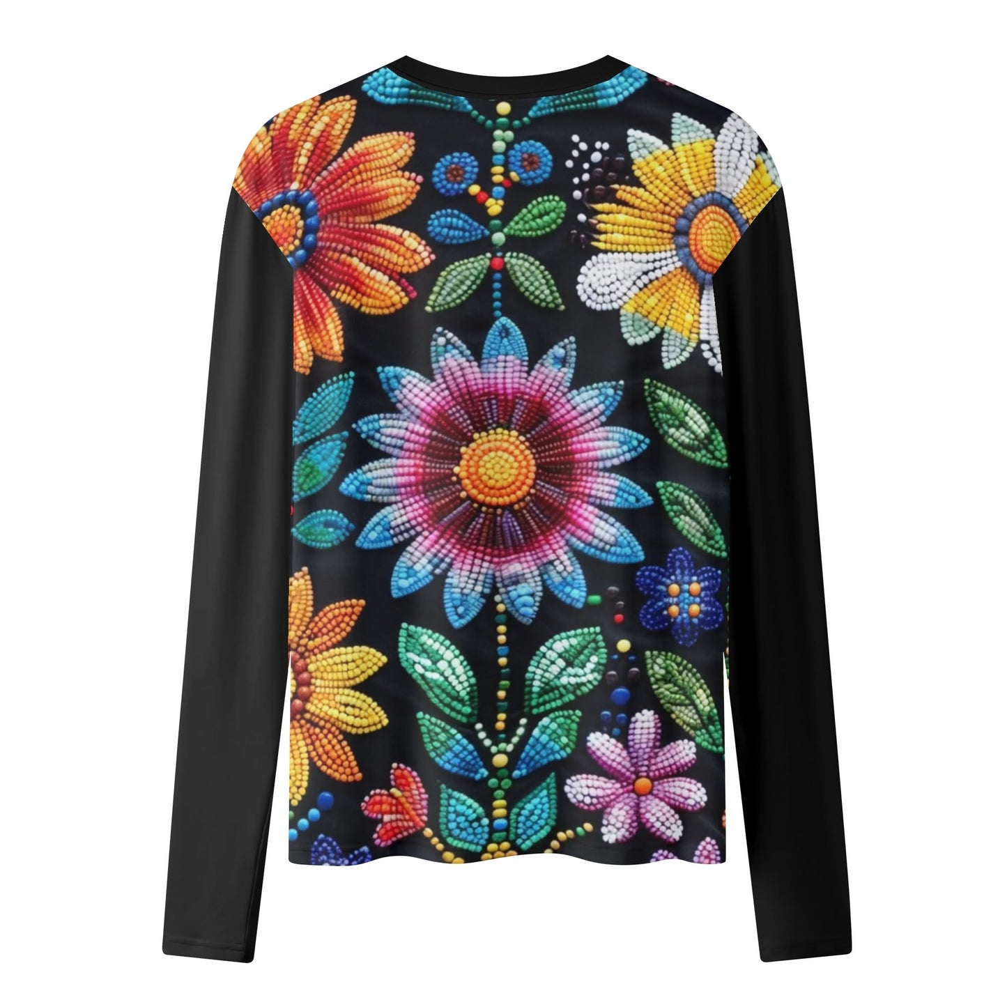 Women’s Summer Flower Beaded Long Sleeve T-Shirt